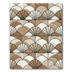 Art Deco Neutral Shell Geometric Rug