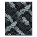 Monochrome Abstract Brushstroke Charcoal Woven Texture Rug
