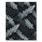Monochrome Abstract Brushstroke Charcoal Woven Texture Rug