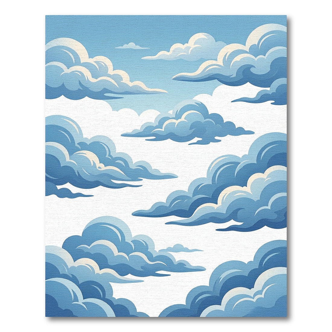 Dreamy Sky Blue Layered Cloud Rug