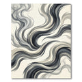 Monochrome Flowing Waves Abstract Rug
