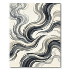 Monochrome Flowing Waves Abstract Rug
