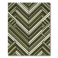 Olive Green Herringbone Geometric Weave Rug