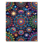 Vibrant Cosmic Lotus Mandala Rug