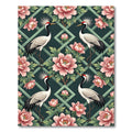 Pink Crane Peony Garden Trellis Rug