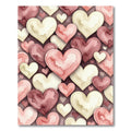 Watercolor Hearts in Blush and Crimson Rug