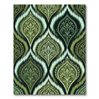 Olive Green Paisley Ikat Ornament Rug