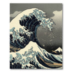 Great Wave Dark Blue Ocean Rug