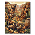 Canyon Bighorn Sheep Desert Terracotta Art Rug