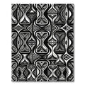 Monochromatic Abstract Hourglass Geometric Tile Rug