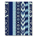 Striped Navy Blue Floral Starburst Rug