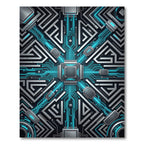 Futuristic Cybernetic Circuit Glow Tech Rug