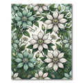Ethereal Clematis Botanical Sage White Floral Rug