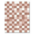 Terracotta and Cream Muted Checkerboard Rug