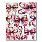 Watercolor Pink Ribbon Bow Composition Rug