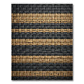 Woven Black and Golden Tan Stripe Rug