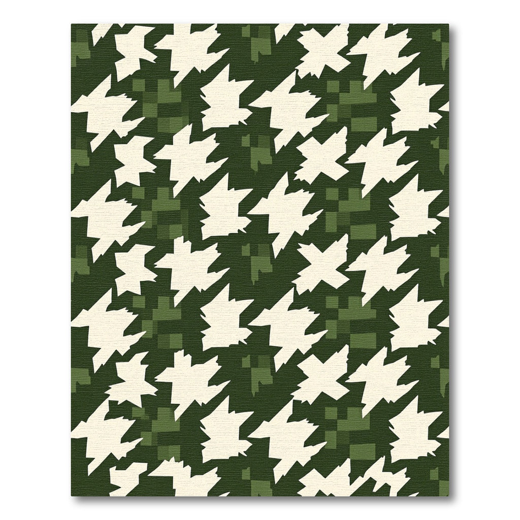 Forest Houndstooth Pixelated Camo Rug