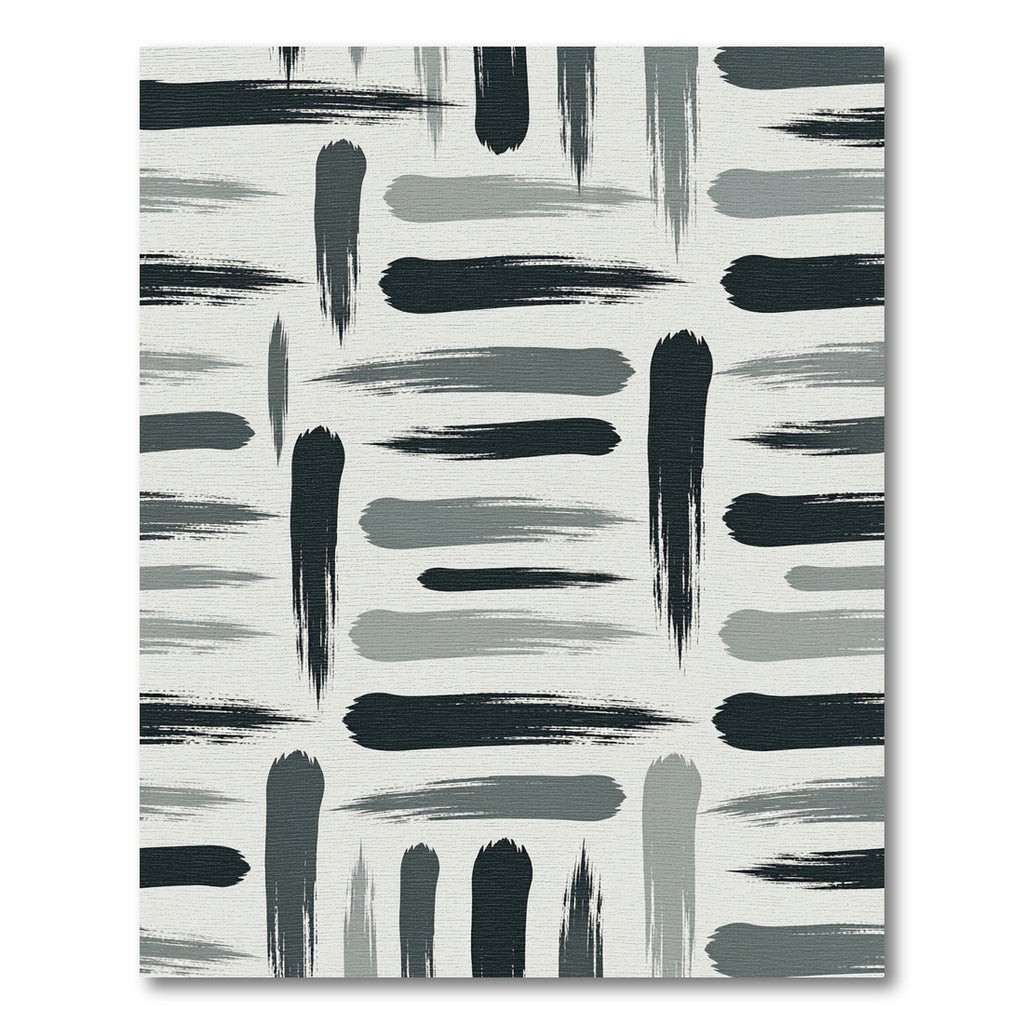 Charcoal Gray Brushstroke Stripe Rug