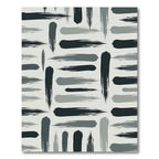 Charcoal Gray Brushstroke Stripe Rug