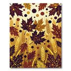 Autumnal Maple Leaves with Golden Wheat Rug