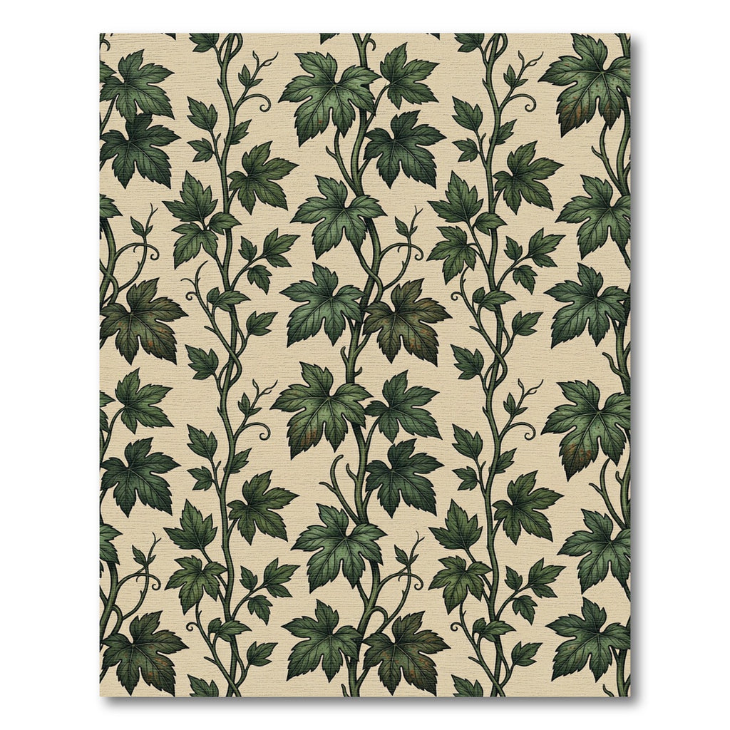 Lush Green Botanical Grape Vine Wallflower Rug