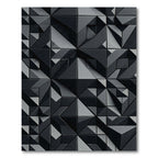 Modern Dark Gray Geometric Facets Rug