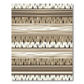 Earthy Stripes With Jagged Edge Accents Rug