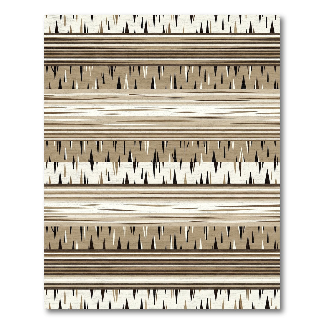 Earthy Stripes With Jagged Edge Accents Rug