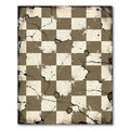 Distressed Earthy Brown Checkerboard Texture Rug