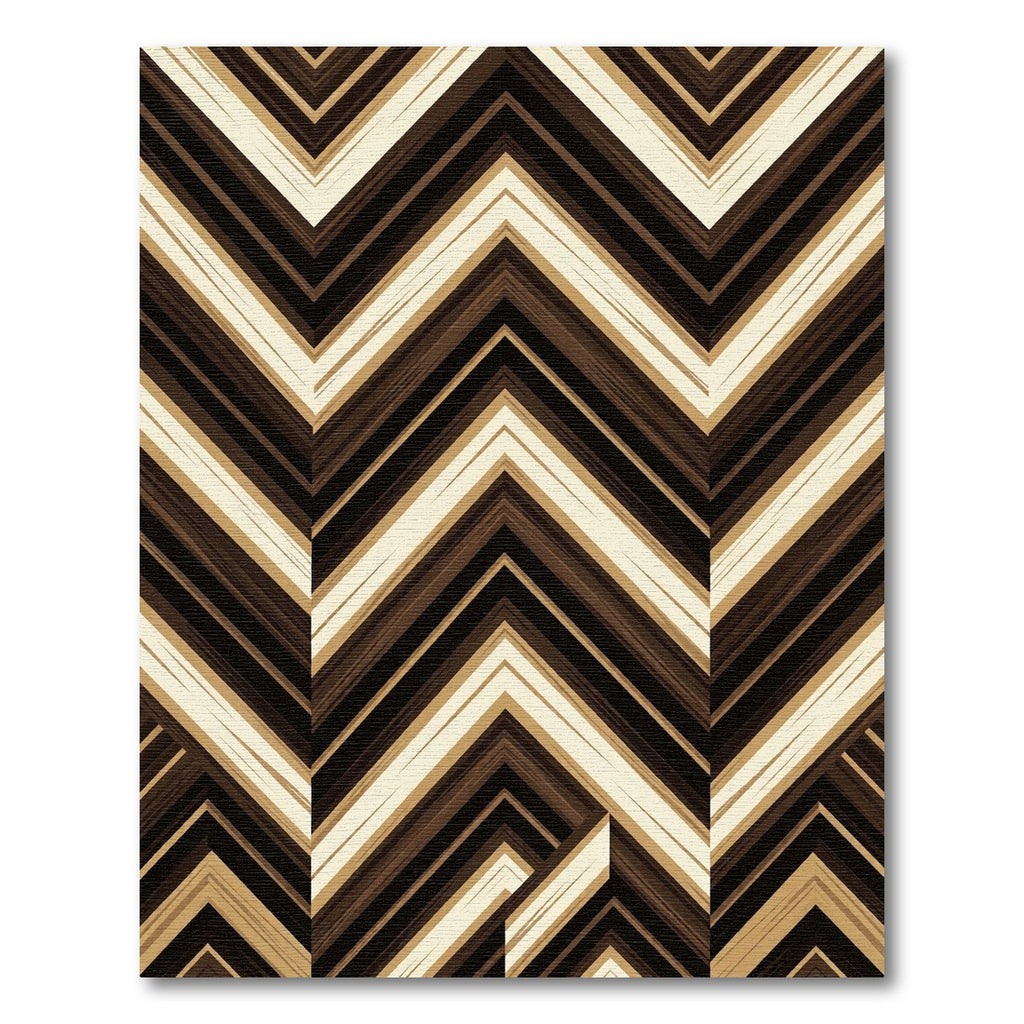 Modern Neutral Chevron Zigzag Stripe Rug
