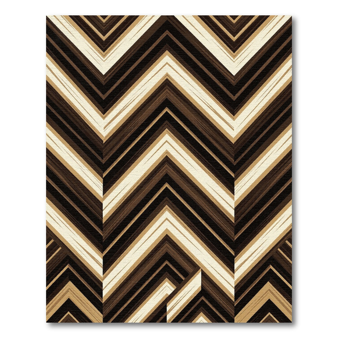 Modern Neutral Chevron Zigzag Stripe Rug