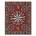 Intricate Crimson Compass Floral Medallion Rug