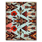 Earthy Tribal Arrow Poppy Feather Accent Rug