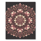 Ornate Pink Blossom Mandala Rug