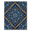 Classic Blue Gold Floral Damask Rug