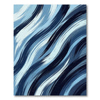Deep Blue Brushstroke Ocean Waves Rug
