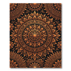 Golden Sunburst Ornate Copper Mandala Rug