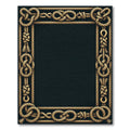 Golden Nautical Rope Knot Border Rug