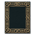 Golden Nautical Rope Knot Border Rug