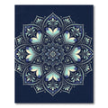 Elegant Navy Teal Floral Medallion Rug