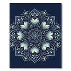 Elegant Navy Teal Floral Medallion Rug