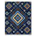 Navajo Blue Geometric Diamond Rug