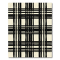 Modern Black and Beige Plaid Rug