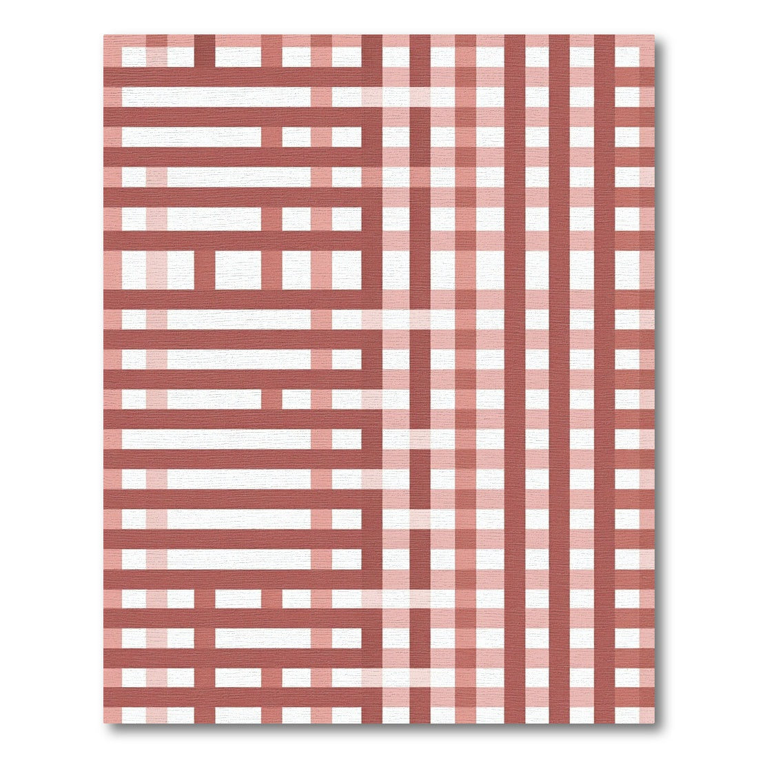 Terracotta Stripe and Check Blend Rug
