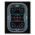 Modern Black Ice Hockey Rink Rug