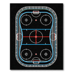 Modern Black Ice Hockey Rink Rug