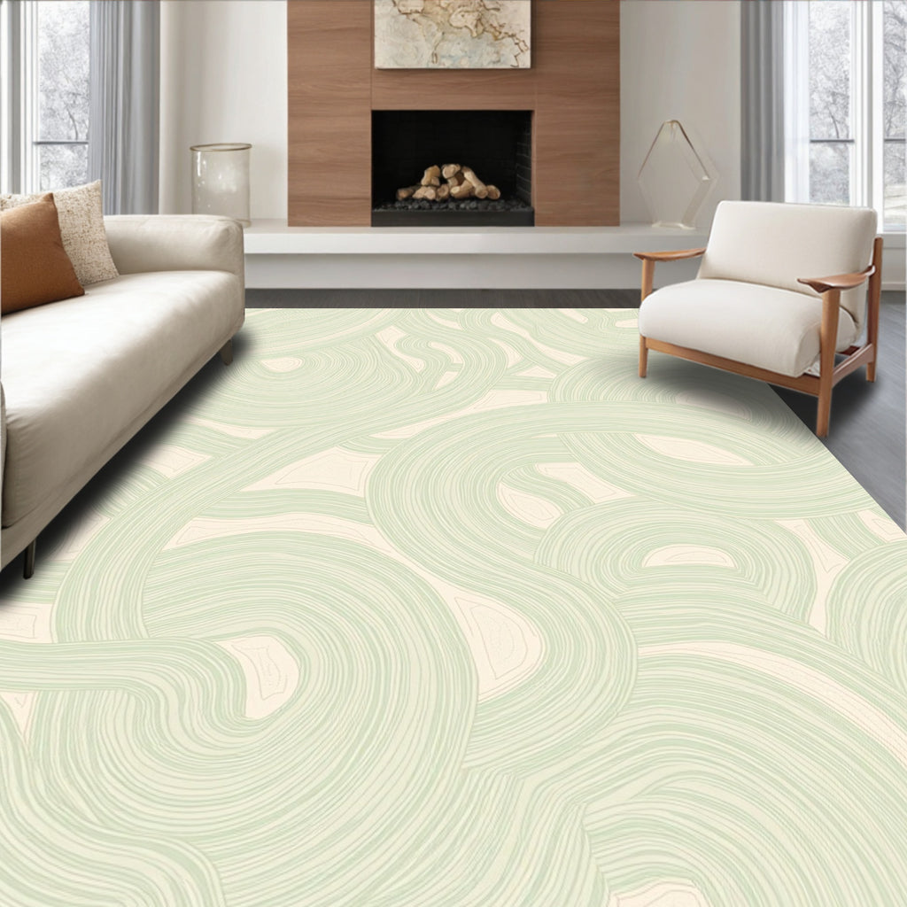 Serene Swirl Abstract Pattern Rug