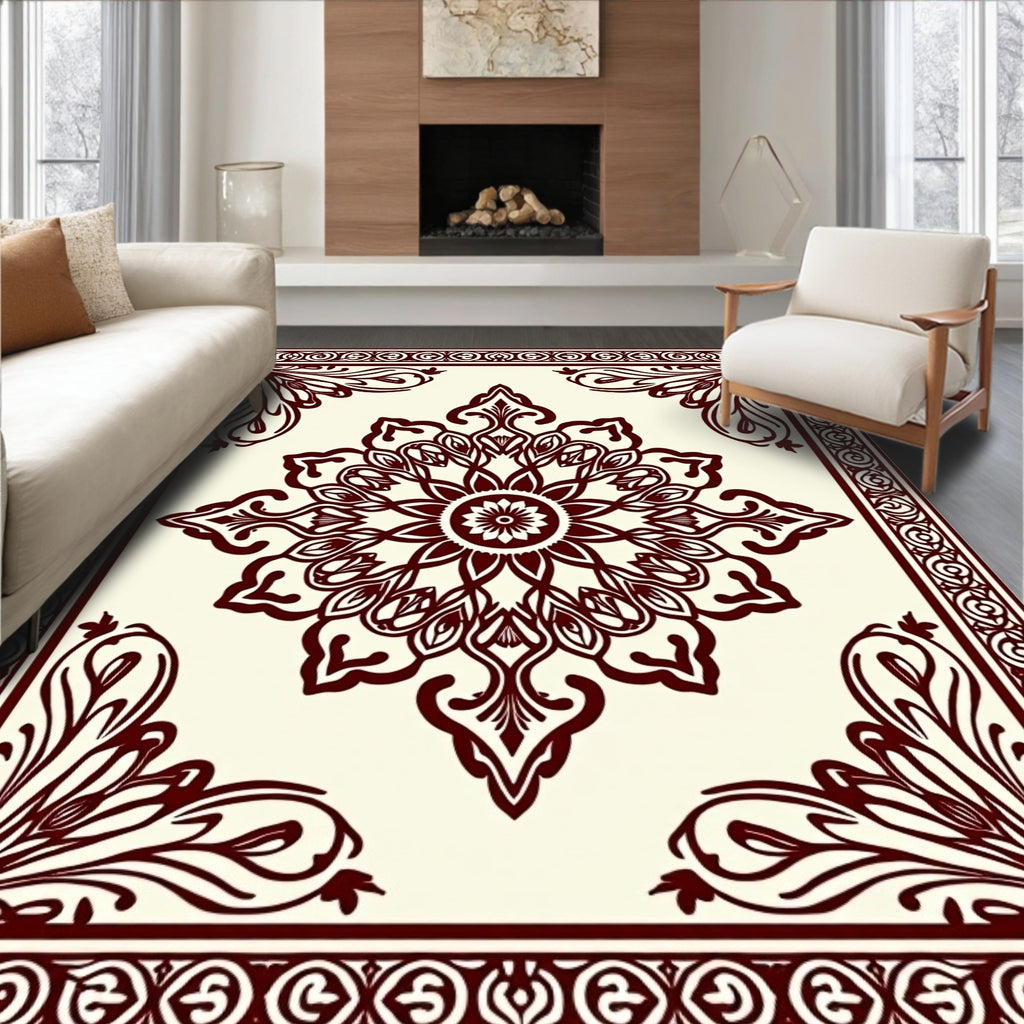 Elegant Classic Mandala Floral Design Rug