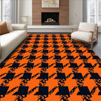Orange Midnight Houndstooth Pattern Rug
