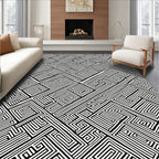 Abstract Geometric Maze Pattern Rug